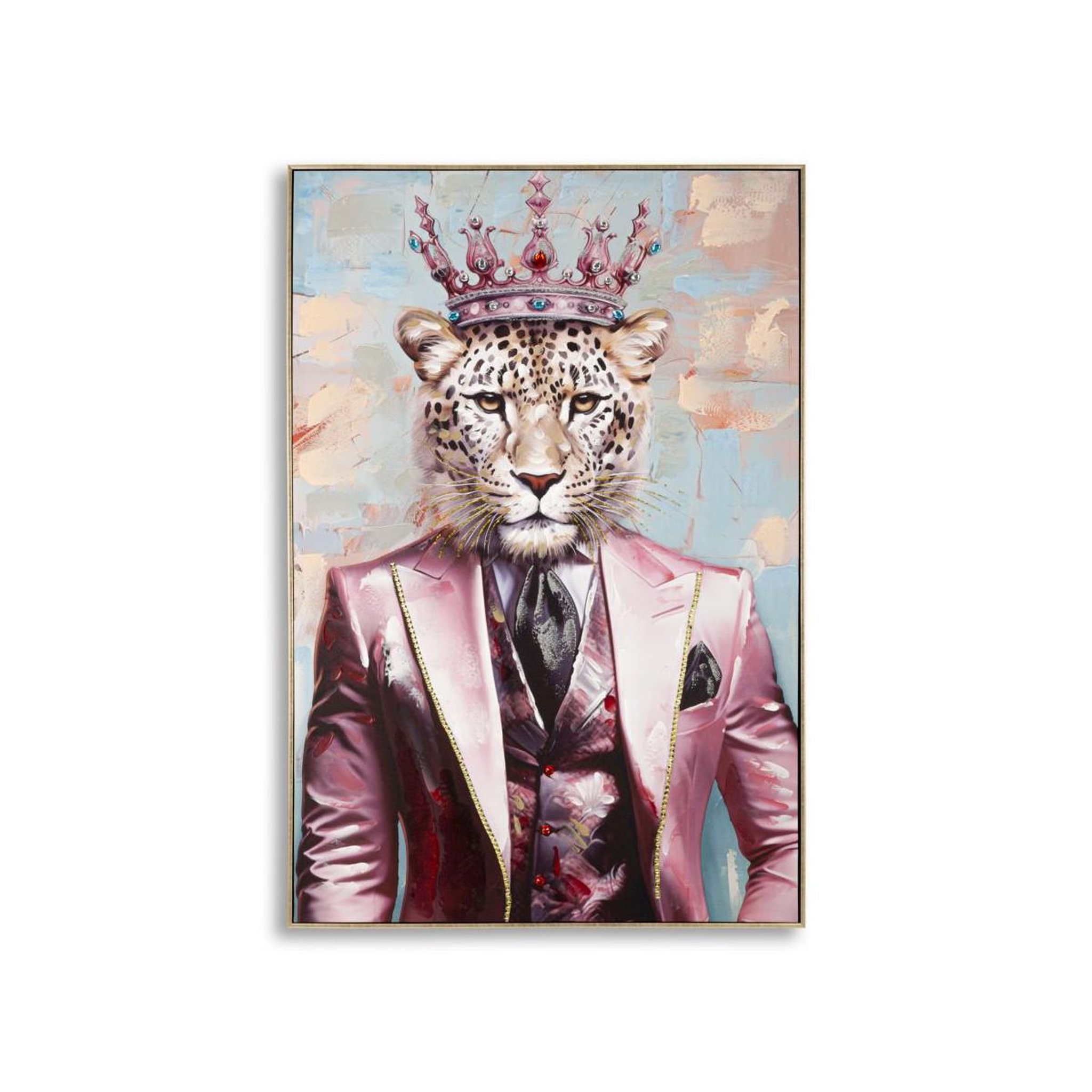 Paris Prix Tableau Imprimé Déco  Léopard  82x122cm Multicolore