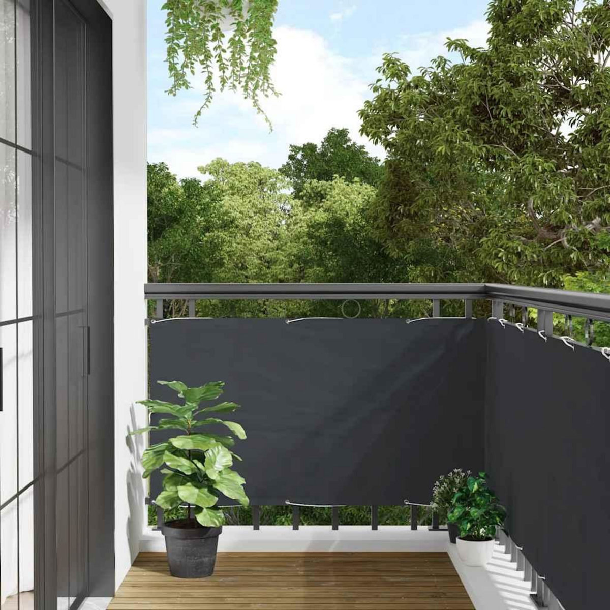 VIDAXL Ecran d'intimite de balcon anthracite 300x120 cm PVC