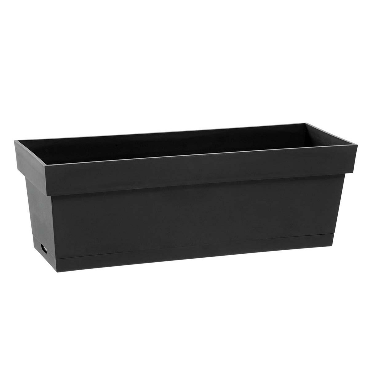 Eda Jardinière Toscane + plateau clipsé 50 x 18 x 16,7 cm - Gris Anthracite - Eda