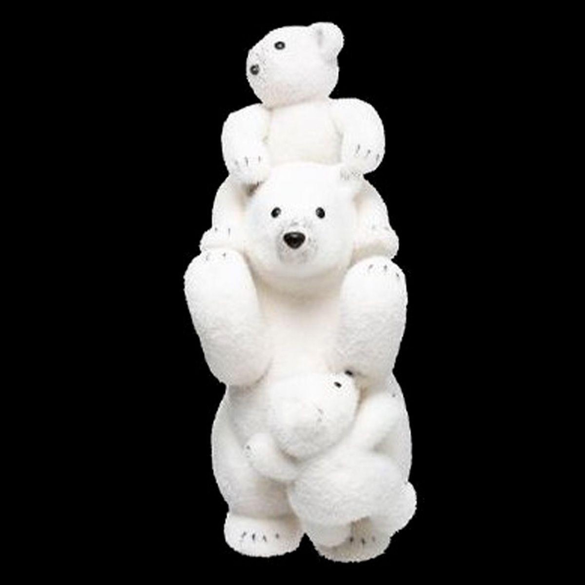 Voir la diapositive 2 : ATMOSPHERA Ours debout avec 2 bébés  manteau  52cm blanc