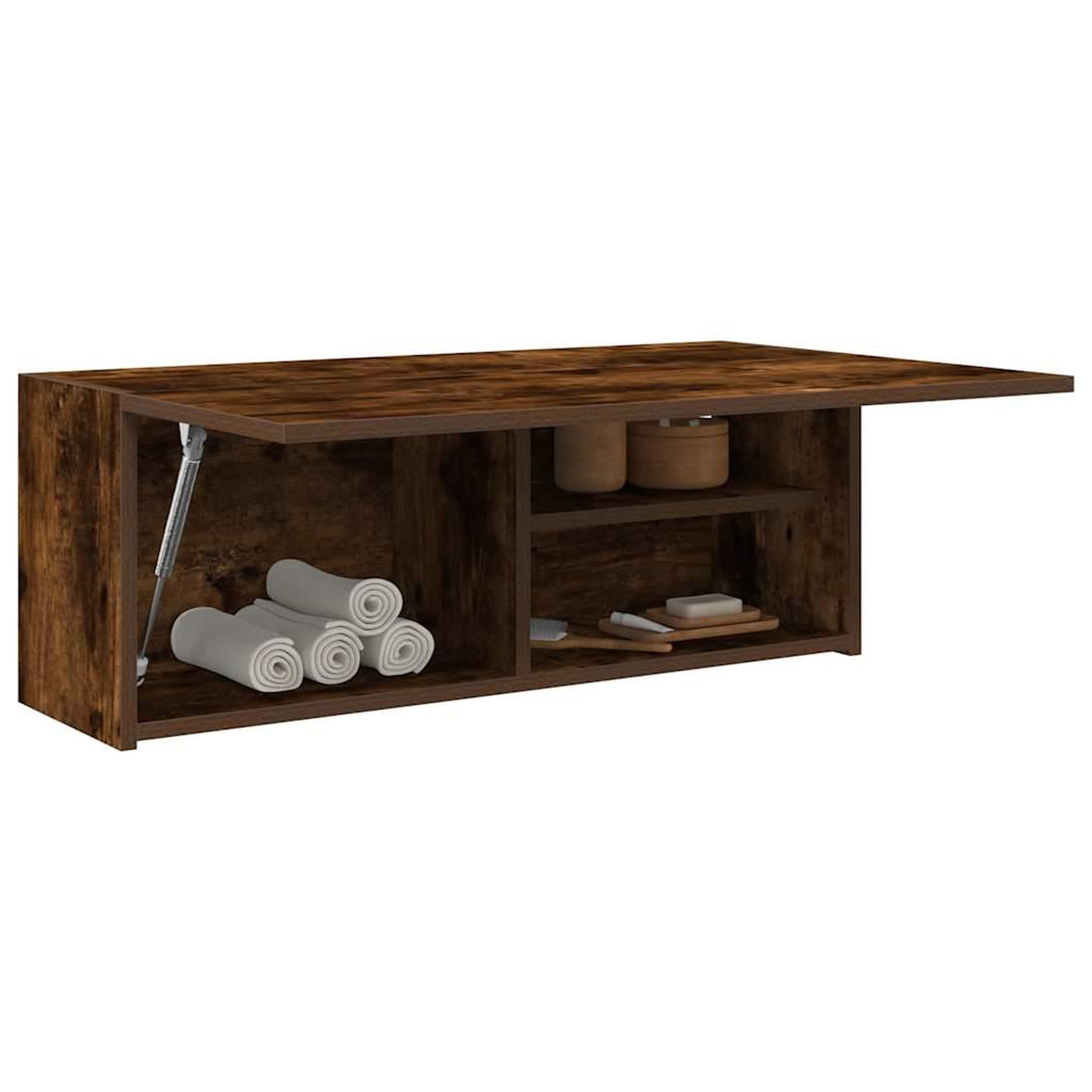 VIDAXL Armoire murale de bain chene fume 80x25x30 cm bois d'ingenierie
