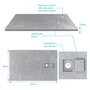 Voir la diapositive 4 : Receveur pour douche à l'italienne extra plat aspect ardoise gris 90x140 cm - STONE 2