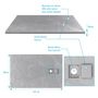 Voir la diapositive 4 : Receveur pour douche à l'italienne extra plat aspect ardoise gris 90x140 cm - STONE 2