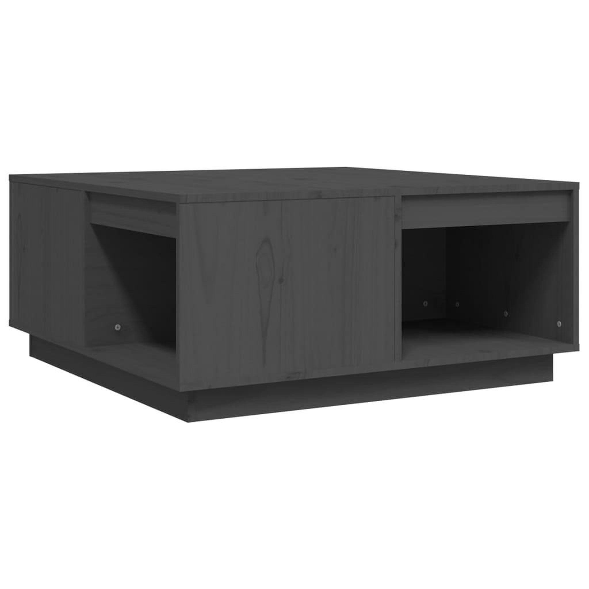 Voir la diapositive 2 : VIDAXL Table basse Gris 80x81x36,5 cm Bois massif de pin