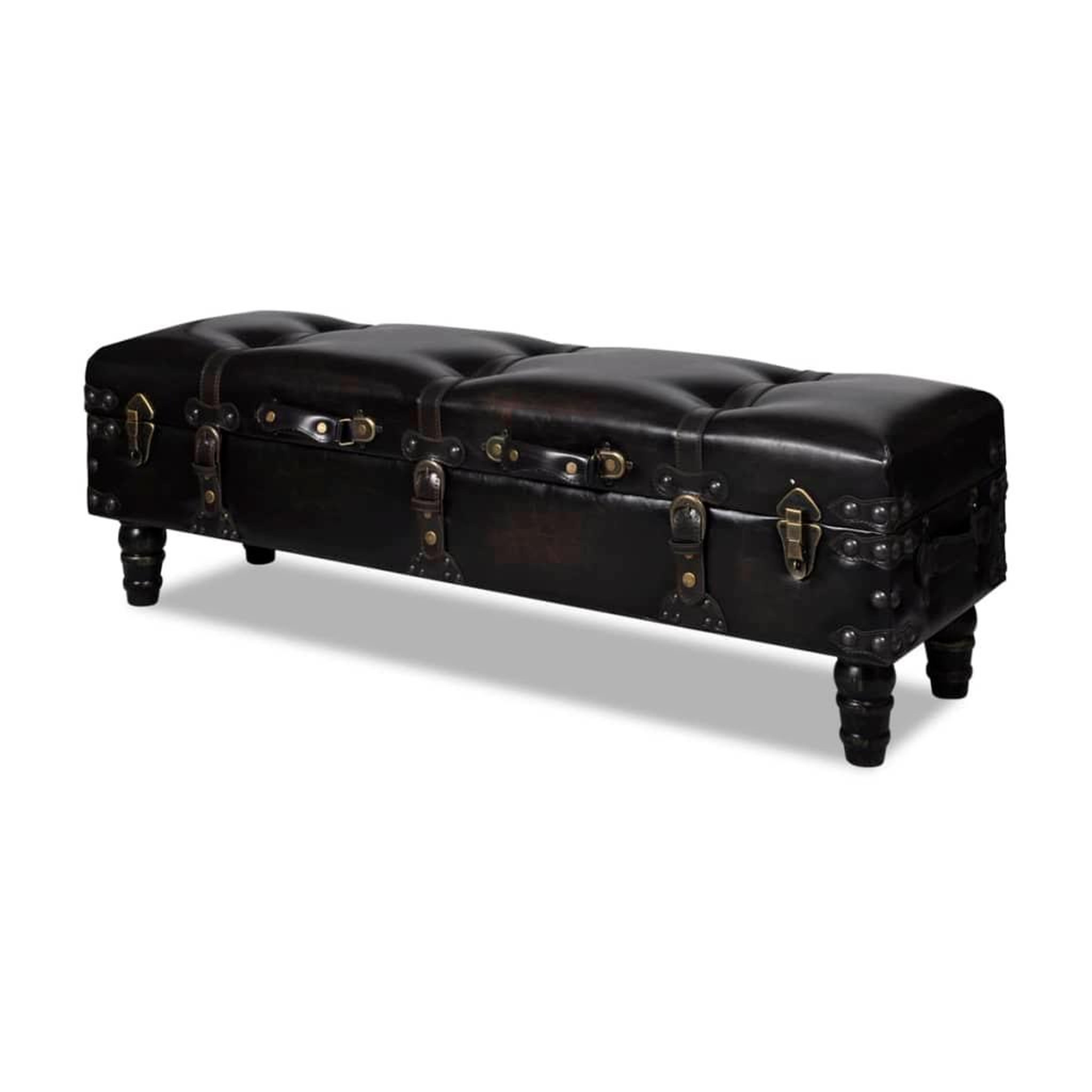VIDAXL Banc long de rangement marron