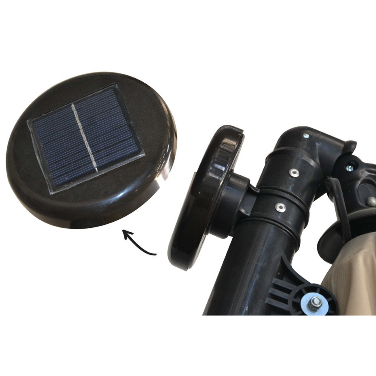 CONCEPT USINE Parasol Néon LED déporté 3 x 3 m gris SOLENZARA