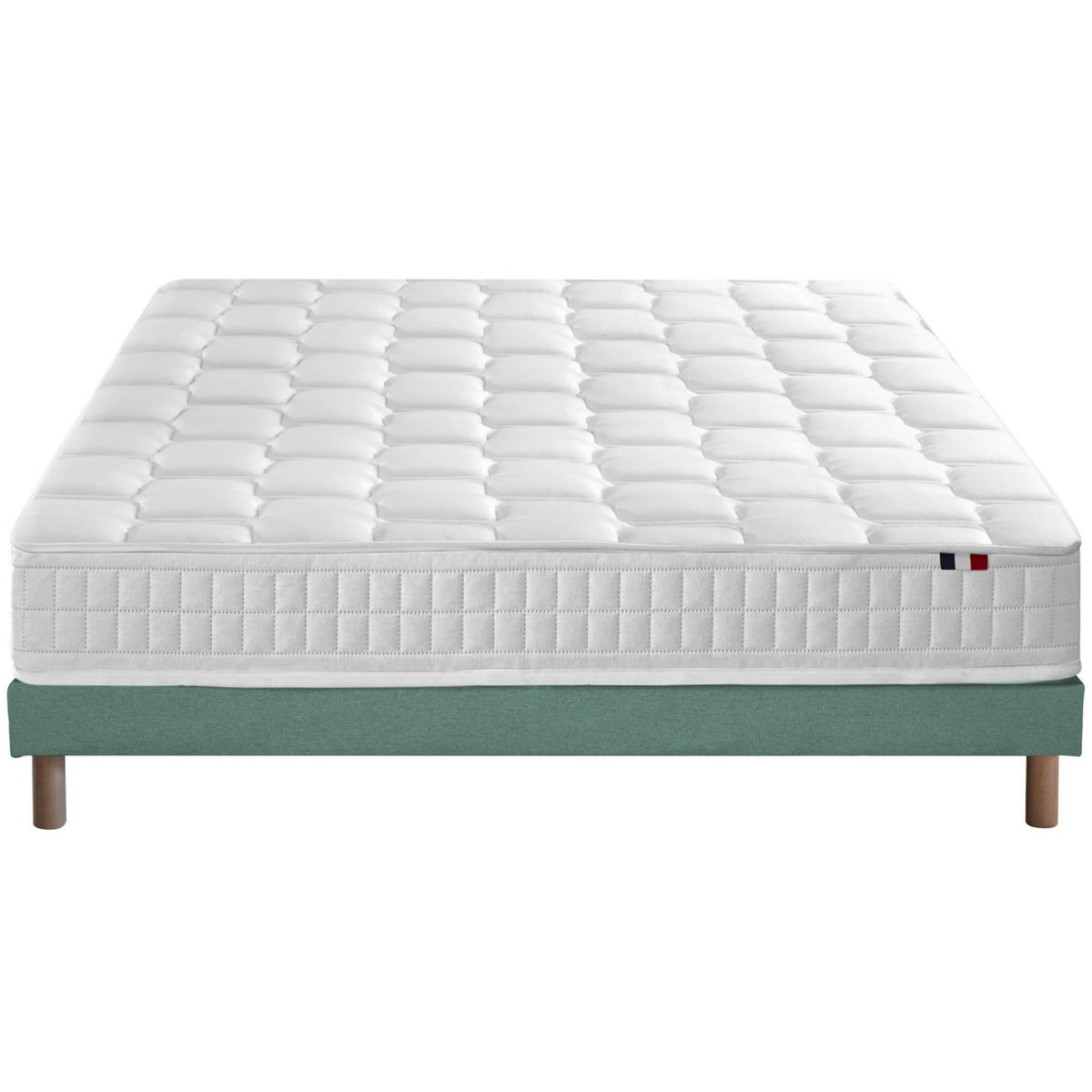 IDLITERIE Ensemble literie : matelas à ressorts ODYSSEE et mémoire de forme avec sommier - Qualité française