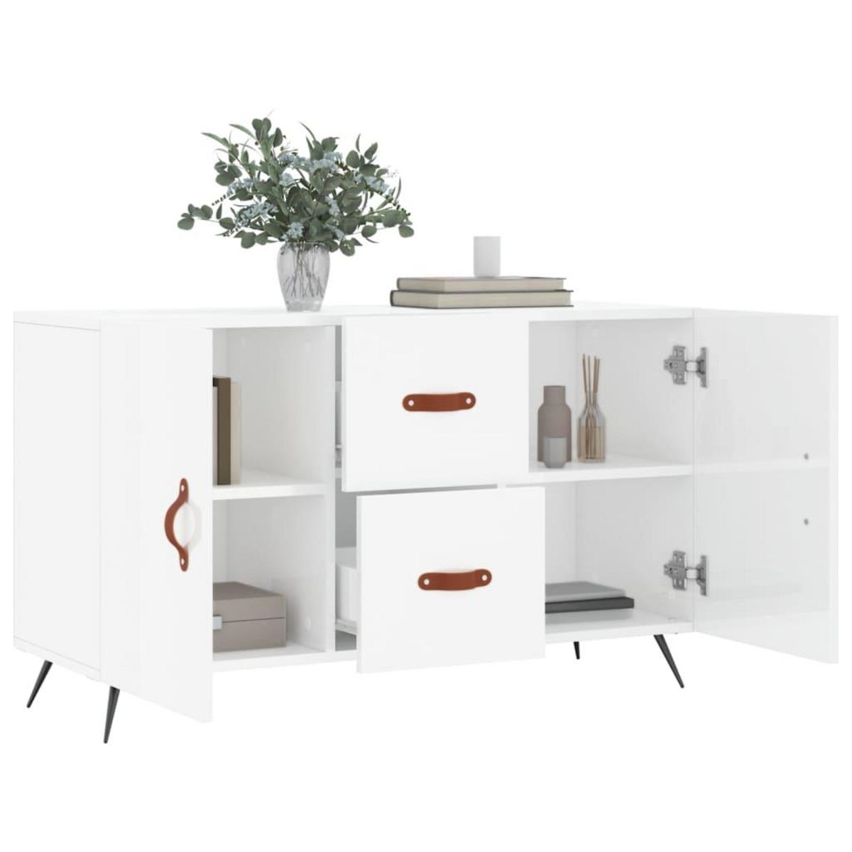 VIDAXL Buffet blanc brillant 100x36x60 cm bois d'ingenierie