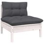 Voir la diapositive 5 : VIDAXL Salon de jardin 7 pcs avec coussins Blanc Bois de pin massif