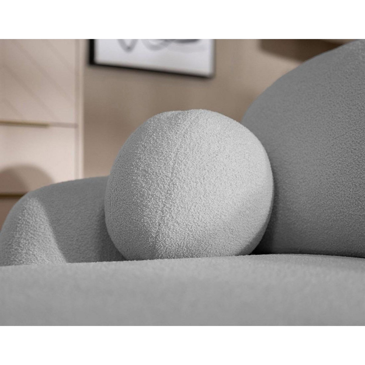 BEST MOBILIER Berenice - canapé d'angle droit 4 places convertible avec coffre en tissu bouclette