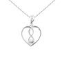 Voir la diapositive 1 : L'ATELIER D'AZUR Collier Coeur Infini / Infinity - Pendentif Or Blanc et Diamant - Chaine Argentée - Femme