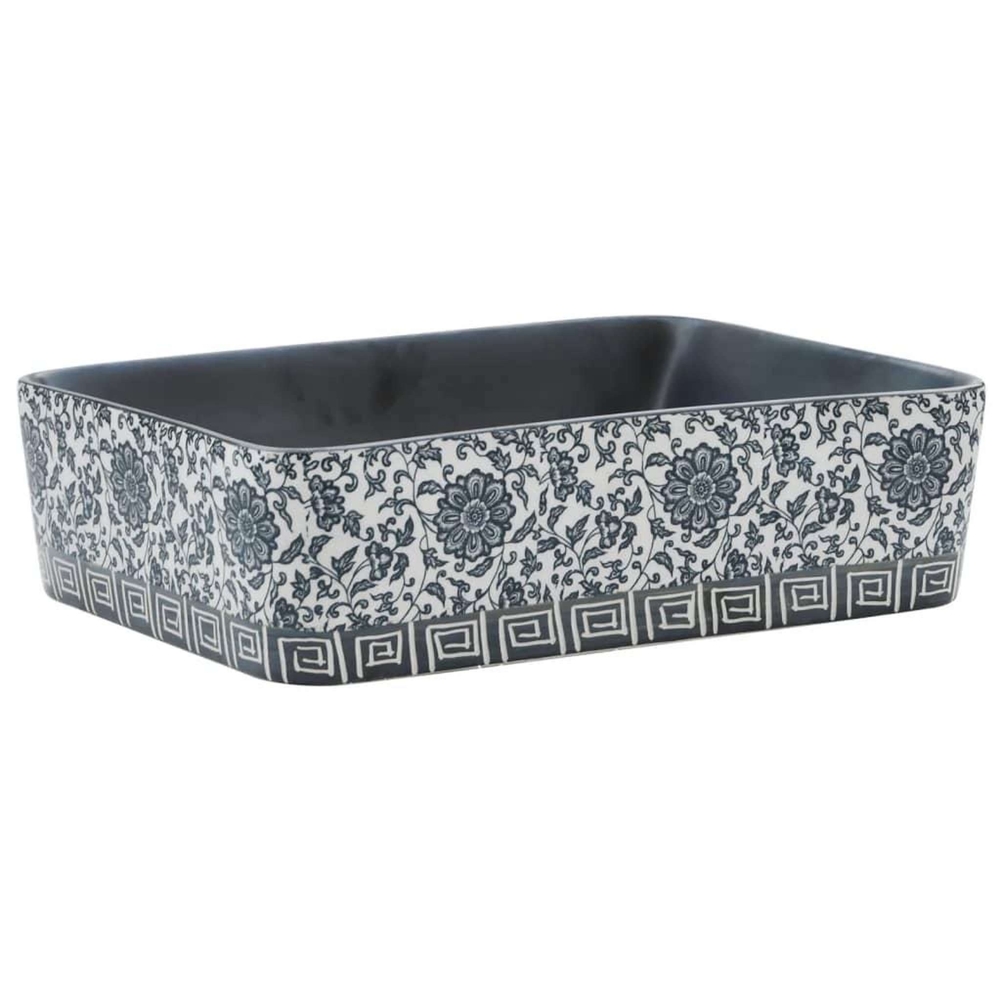 Voir la diapositive 2 : VIDAXL Vasque a poser noir/bleu rectangulaire 46x35,5x13 cm ceramique