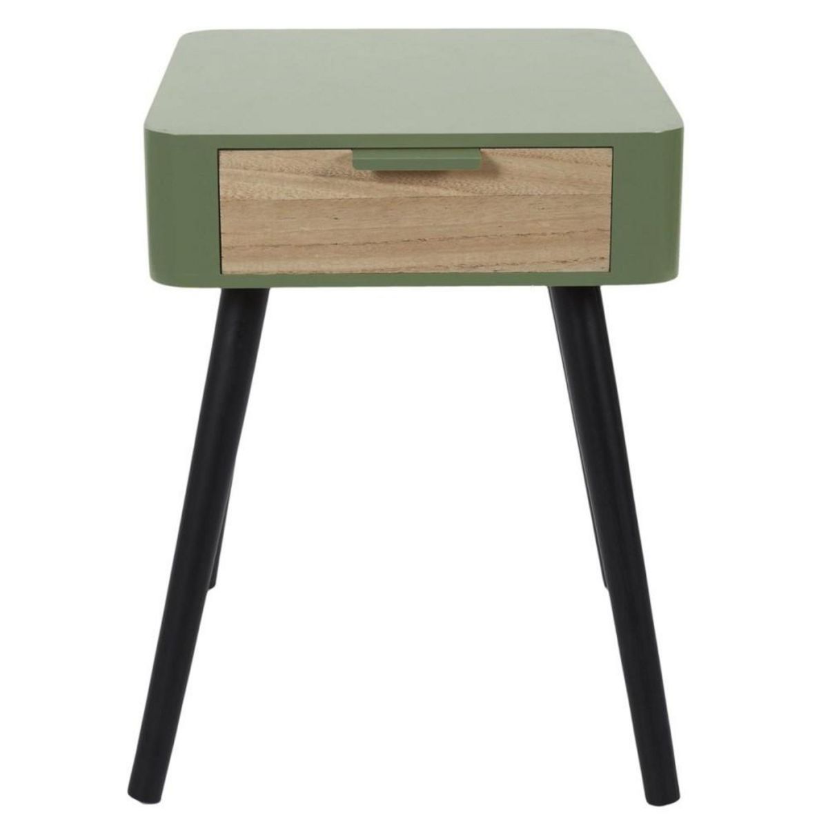 The Home Deco Factory Table de chevet 1 tiroir vert kaki