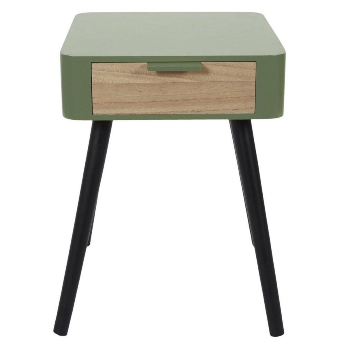 The Home Deco Factory Table de chevet 1 tiroir vert kaki