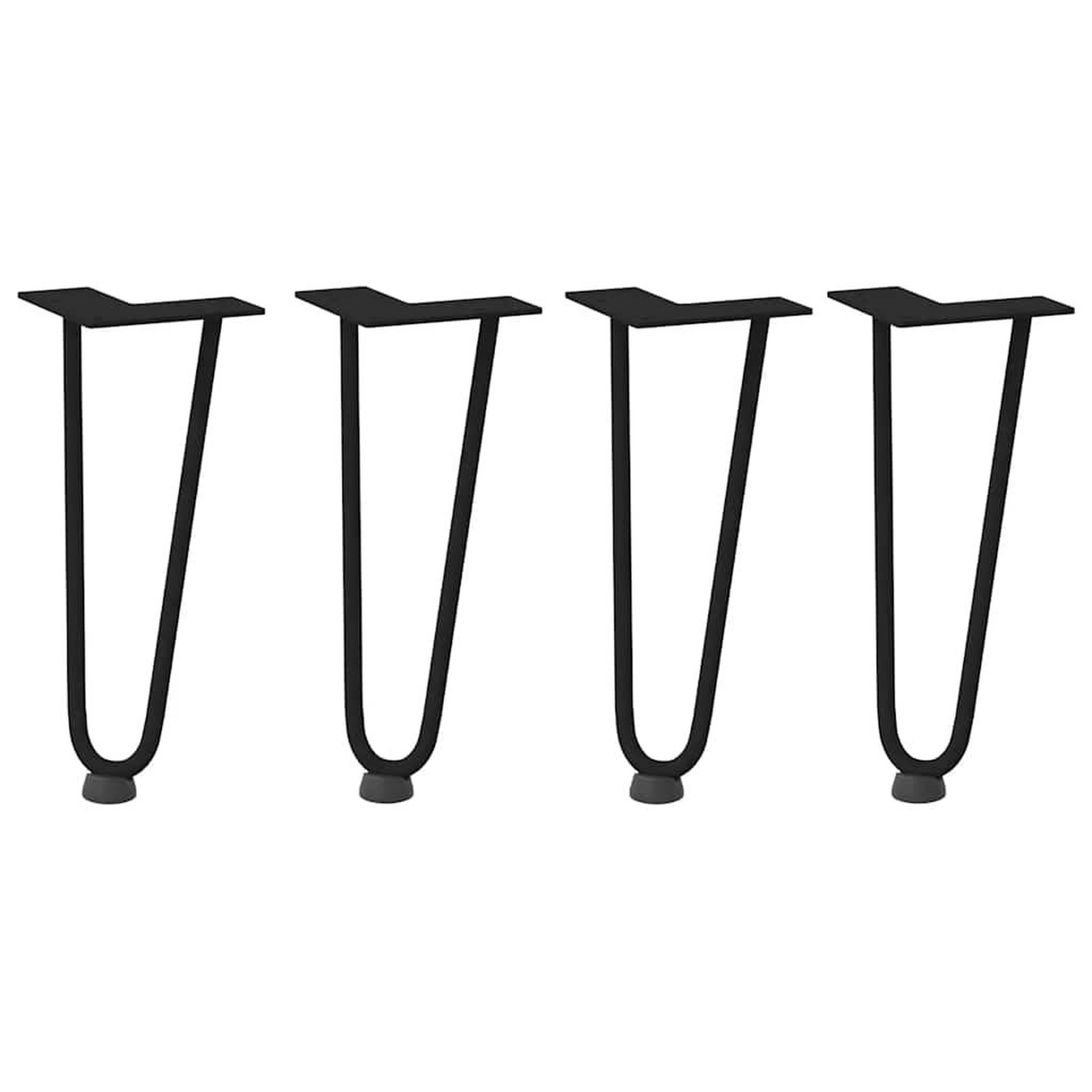 Voir la diapositive 2 : VIDAXL Pieds de table en forme d'epingle a cheveux 4 pcs noir 30 cm