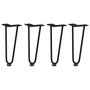 Voir la diapositive 2 : VIDAXL Pieds de table en forme d'epingle a cheveux 4 pcs noir 30 cm