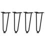 Voir la diapositive 2 : VIDAXL Pieds de table en forme d'epingle a cheveux 4 pcs noir 30 cm