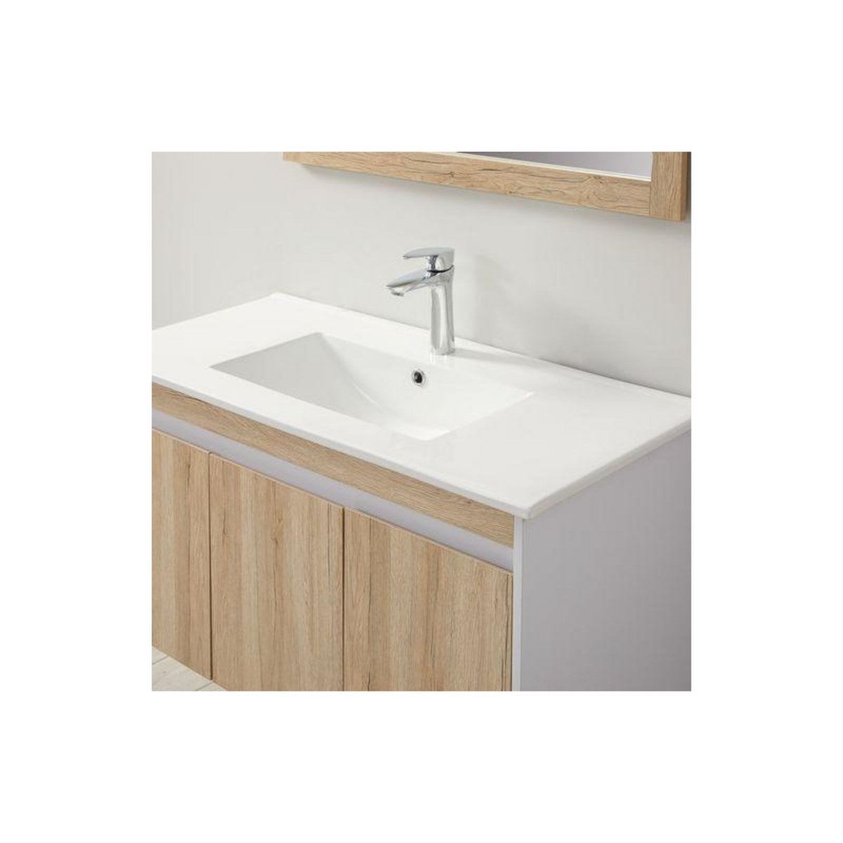 WILSA Ensemble de salle de bain bois et blanc 99 cm