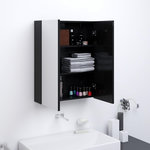 VIDAXL Armoire a miroir de salle de bain 60x15x75 cm MDF Noir brillant