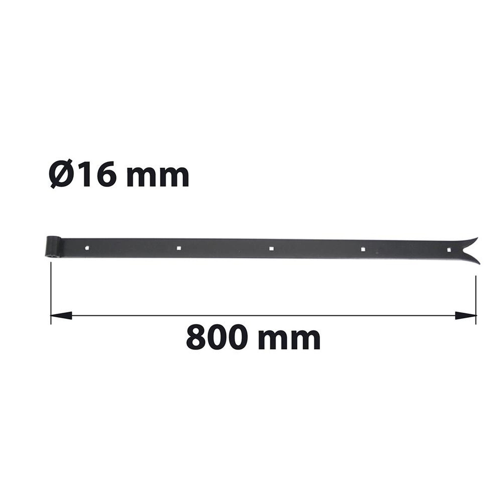 CENTRALE BRICO Penture à queue de carpe D16 40X5 L 800 mm acier noir pré-peint