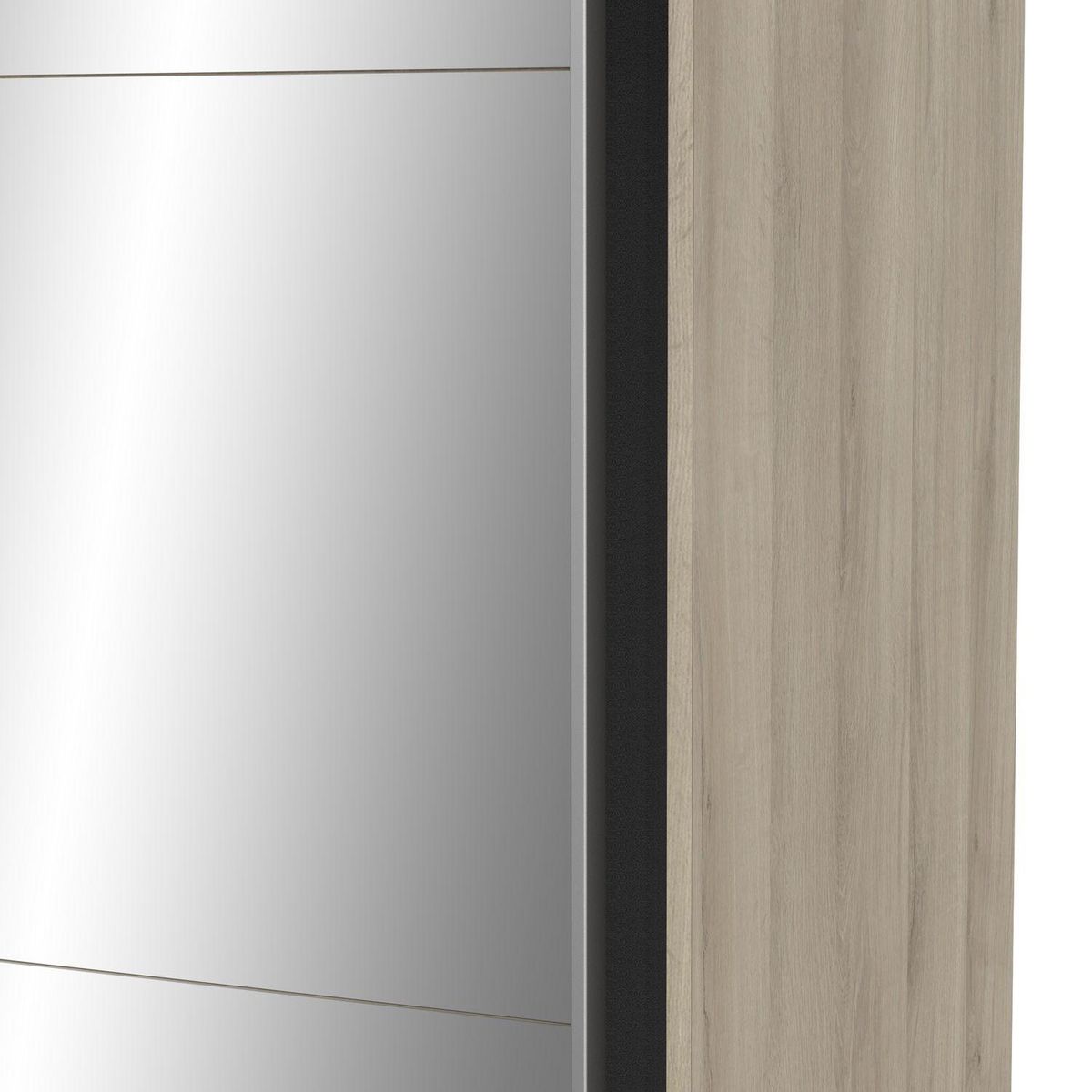 Armoire 2 portes coulissantes 1 miroir L120 cm THIBAULT