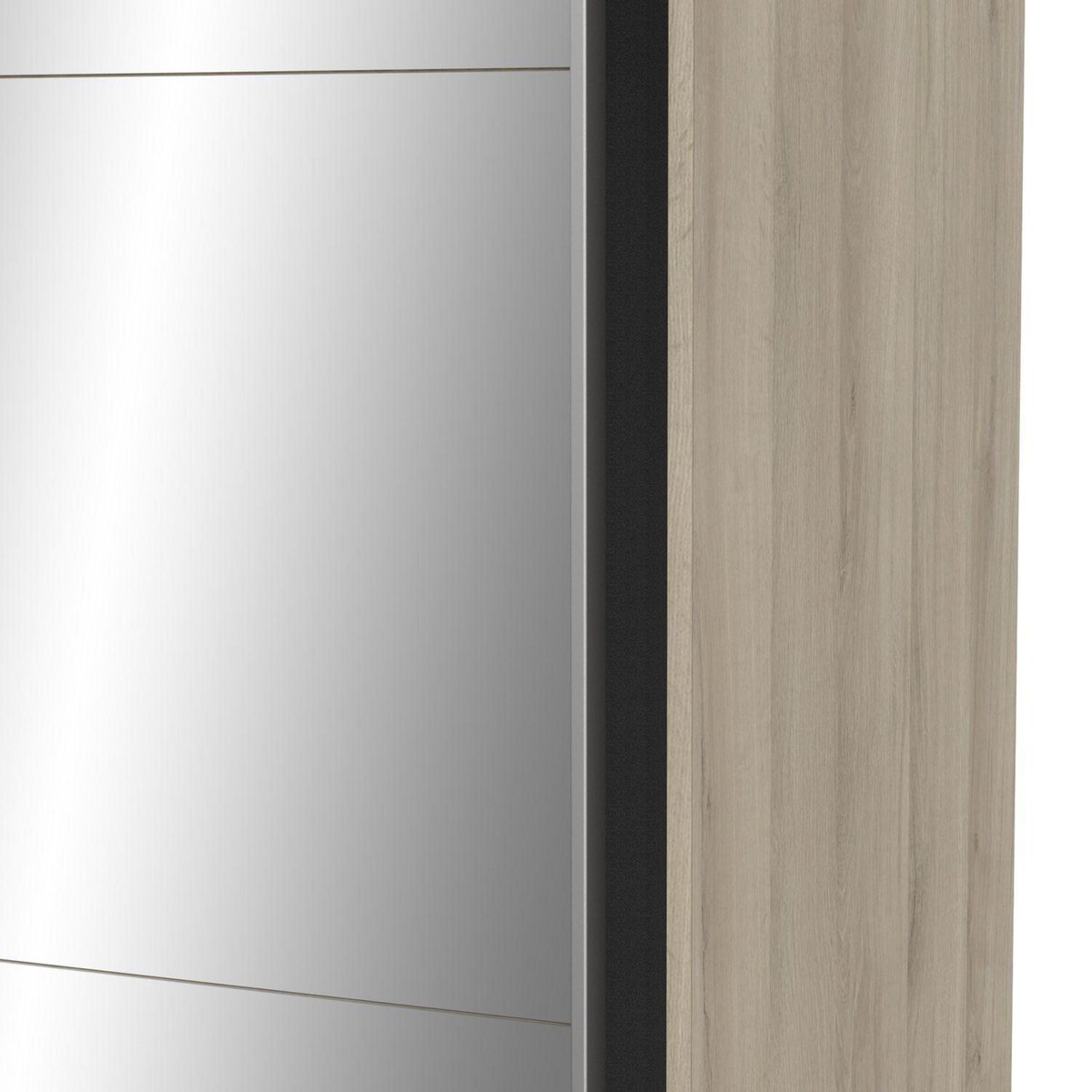 Armoire 2 portes coulissantes 1 miroir L120 cm THIBAULT