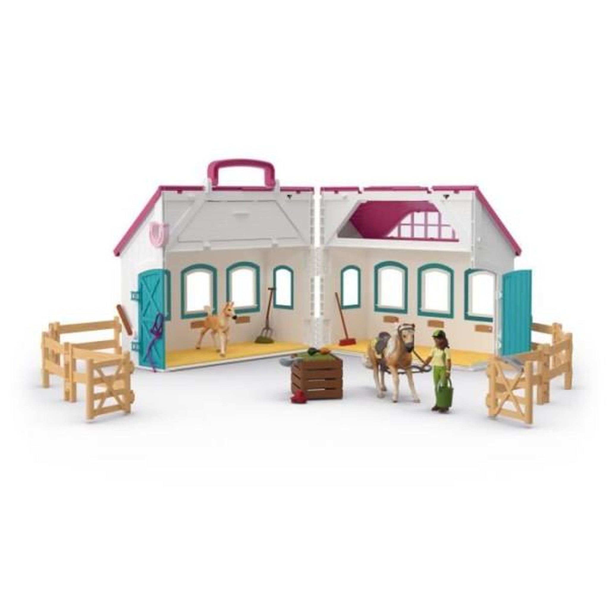 Voir la diapositive 3 : Schleich Coffret Écurie Transportable SCHLEICH 42703 Horse Club, Des 4 ans