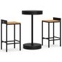 Voir la diapositive 2 : VIDAXL Ensemble de bar jardin 3 pcs noir poly rotin/bois massif acacia