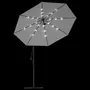 VIDAXL Parasol avec eclairage LED 300cm Poteau en metal Sable