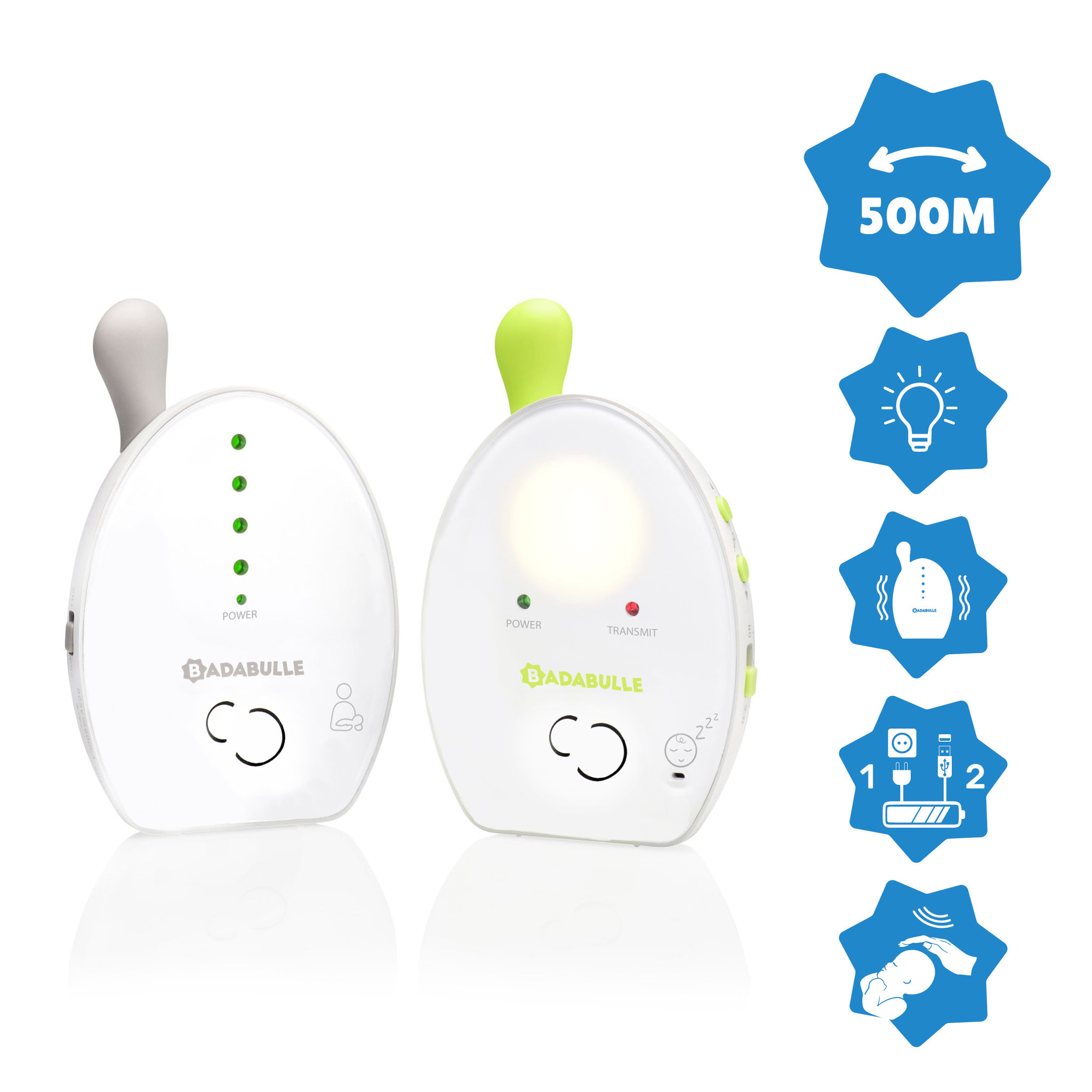 Voir la diapositive 4 : BADABULLE Ecoute-bébé babyphone online 500m 