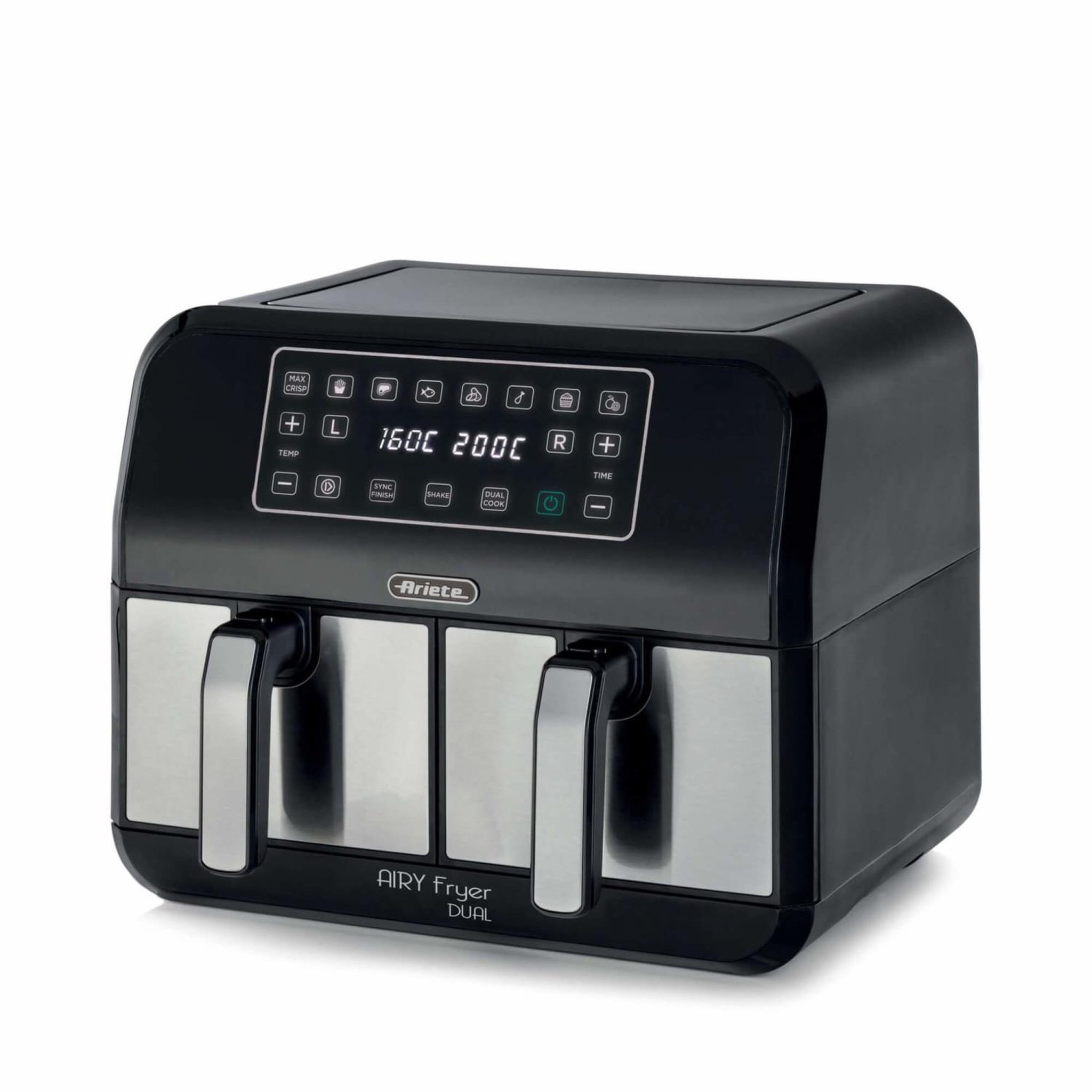 Voir la diapositive 2 : ARIETE Friteuse à air à double panier Ariete 4624 8 L 1700 W Noir, Argent