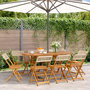 Voir la diapositive 1 : VIDAXL Chaises de jardin pliantes lot de 8 beige rotin et bois massif