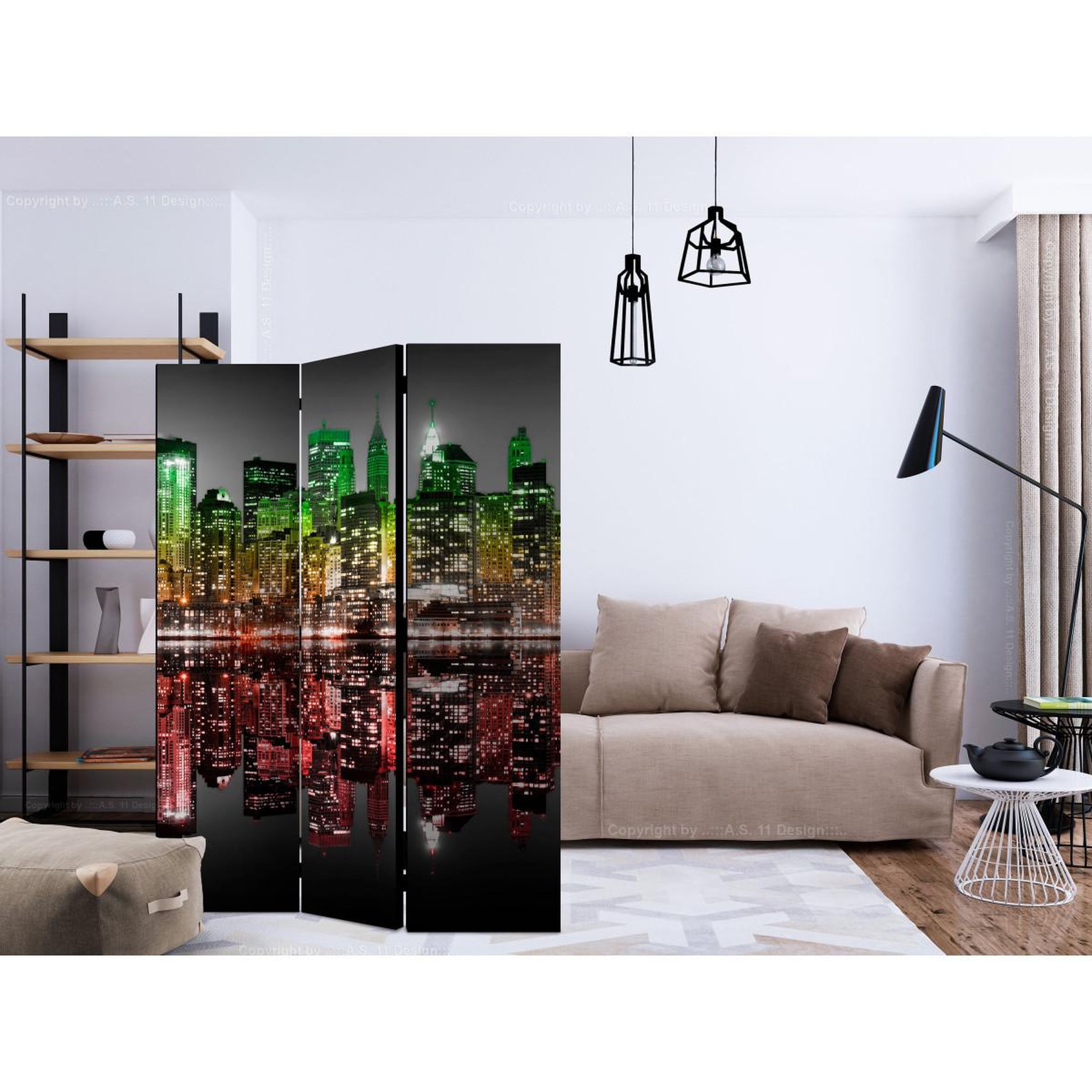 Voir la diapositive 2 : Paris Prix Paravent 3 volets  reggae new york  135x172cm