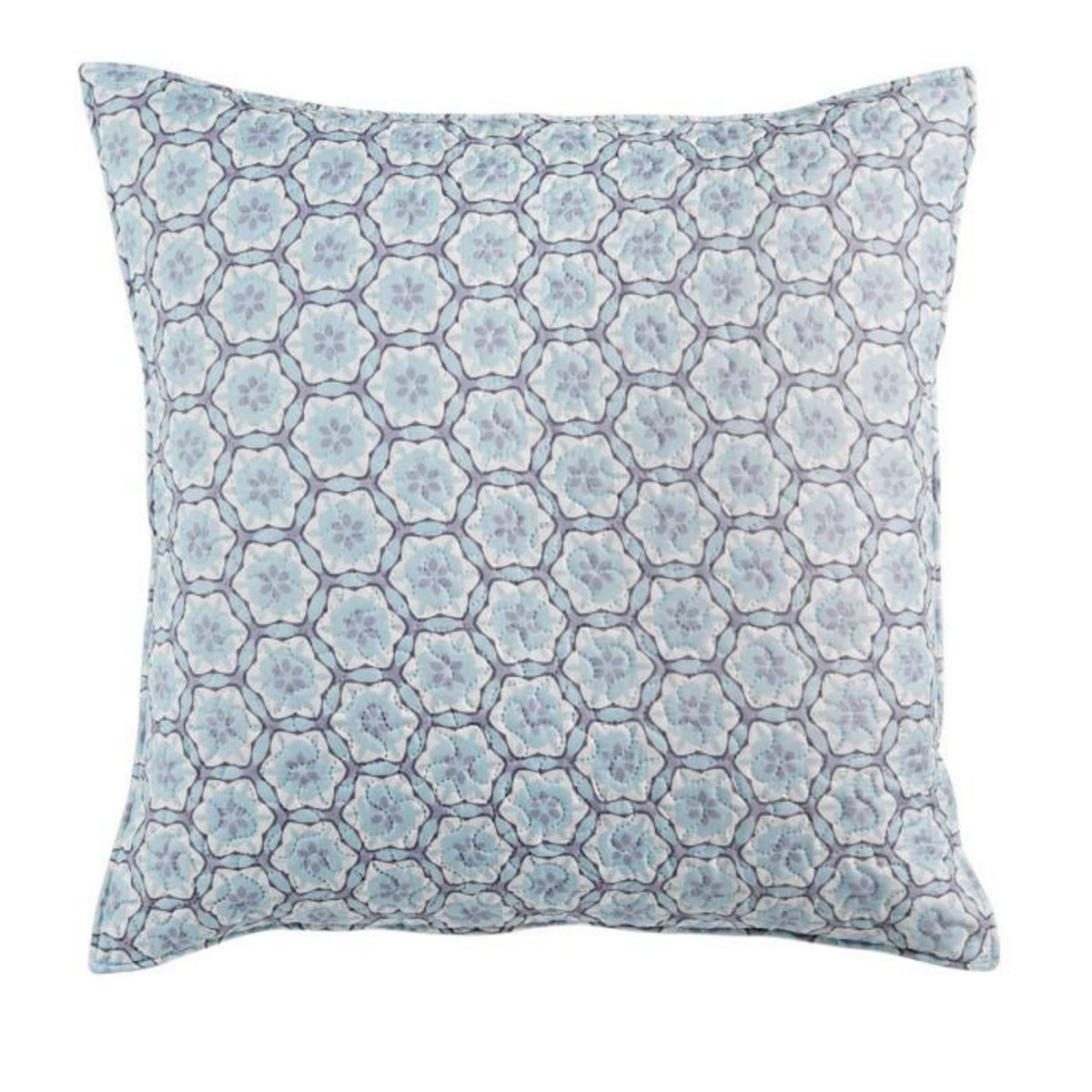 Paris Prix Housse de Coussin  Isaline  60x60cm Bleu & Gris