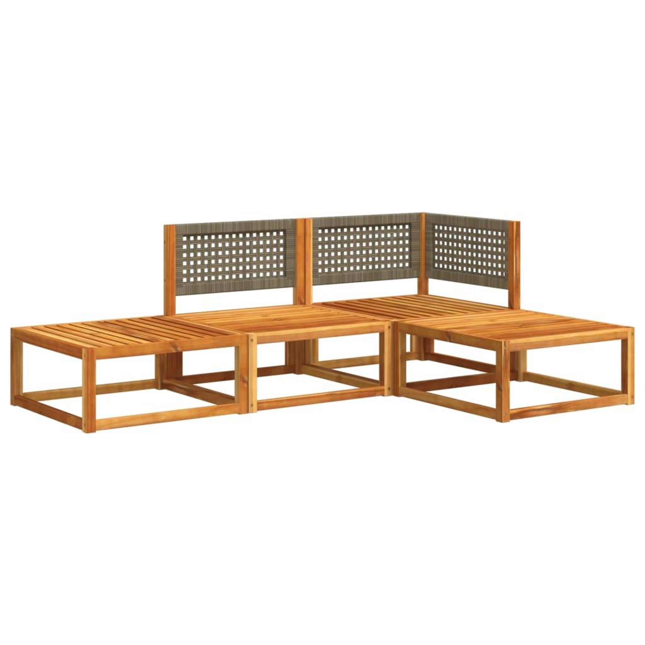 Voir la diapositive 3 : VIDAXL Salon de jardin avec coussins 4 pcs bois d'acacia massif