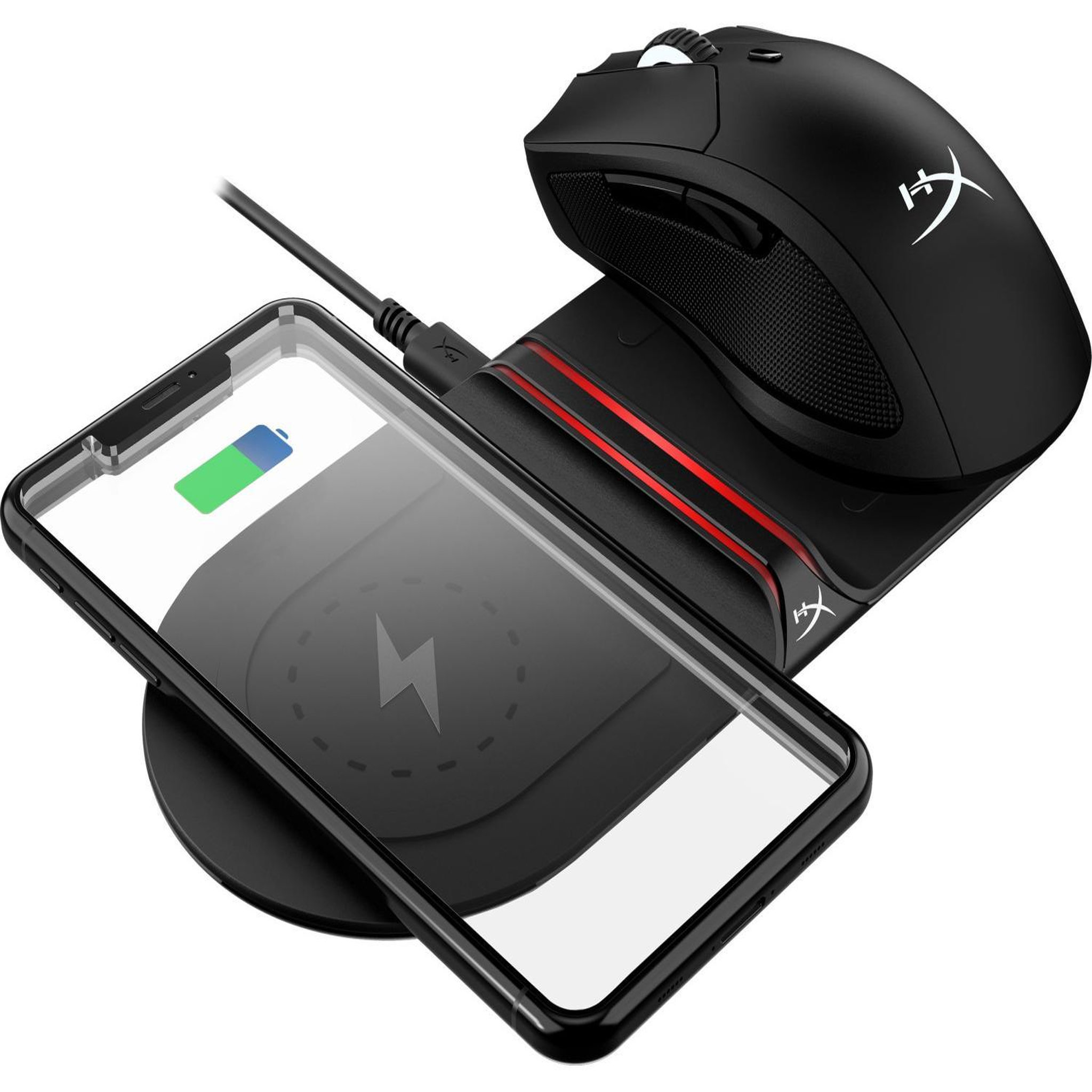 HyperX Hyperx chargeplay base écouteurs, souris, smartphone noir secteur, usb recharge sans fil intérieure