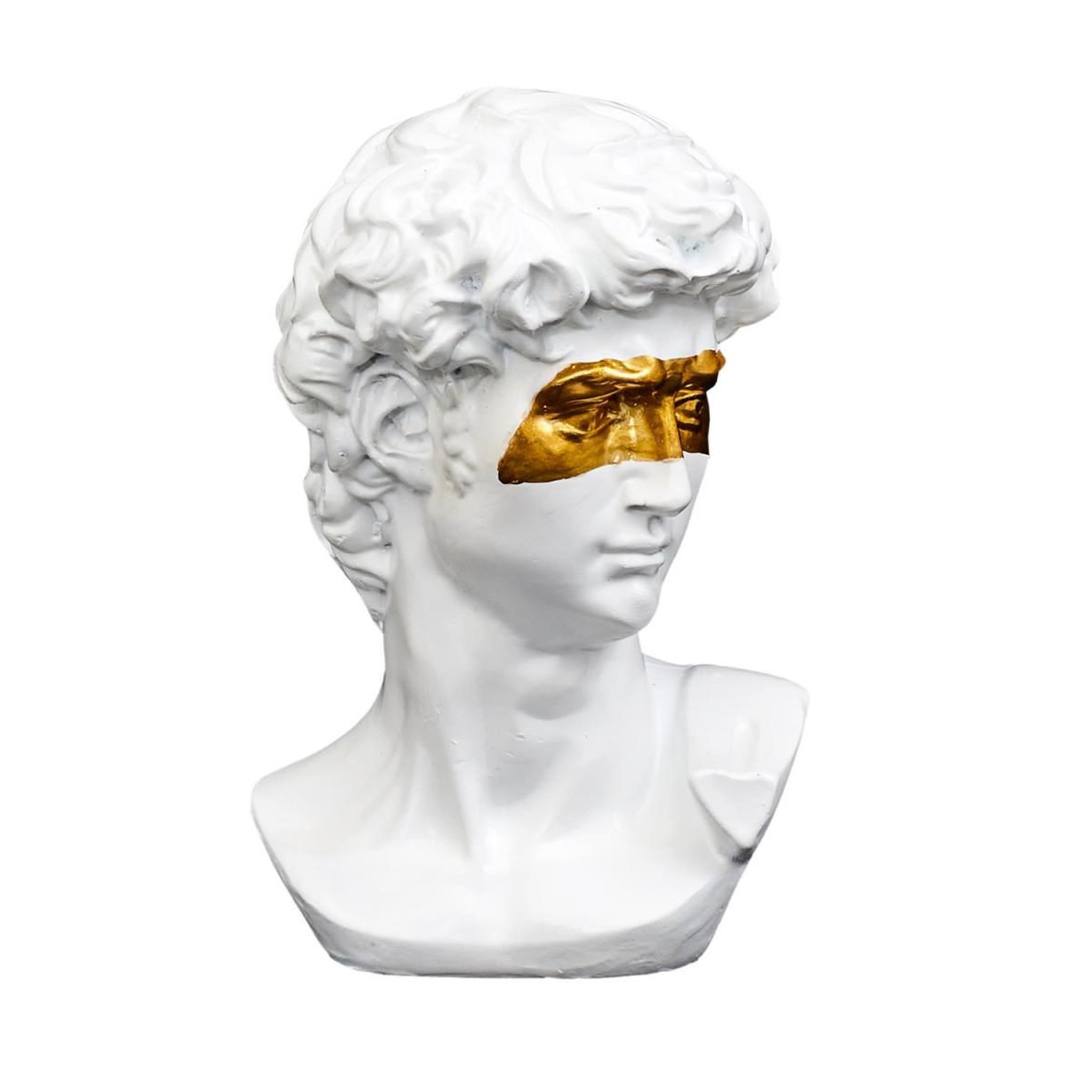 Voir la diapositive 2 : The Home Deco Factory Statuette Déco  David avec Masque  15cm Blanc