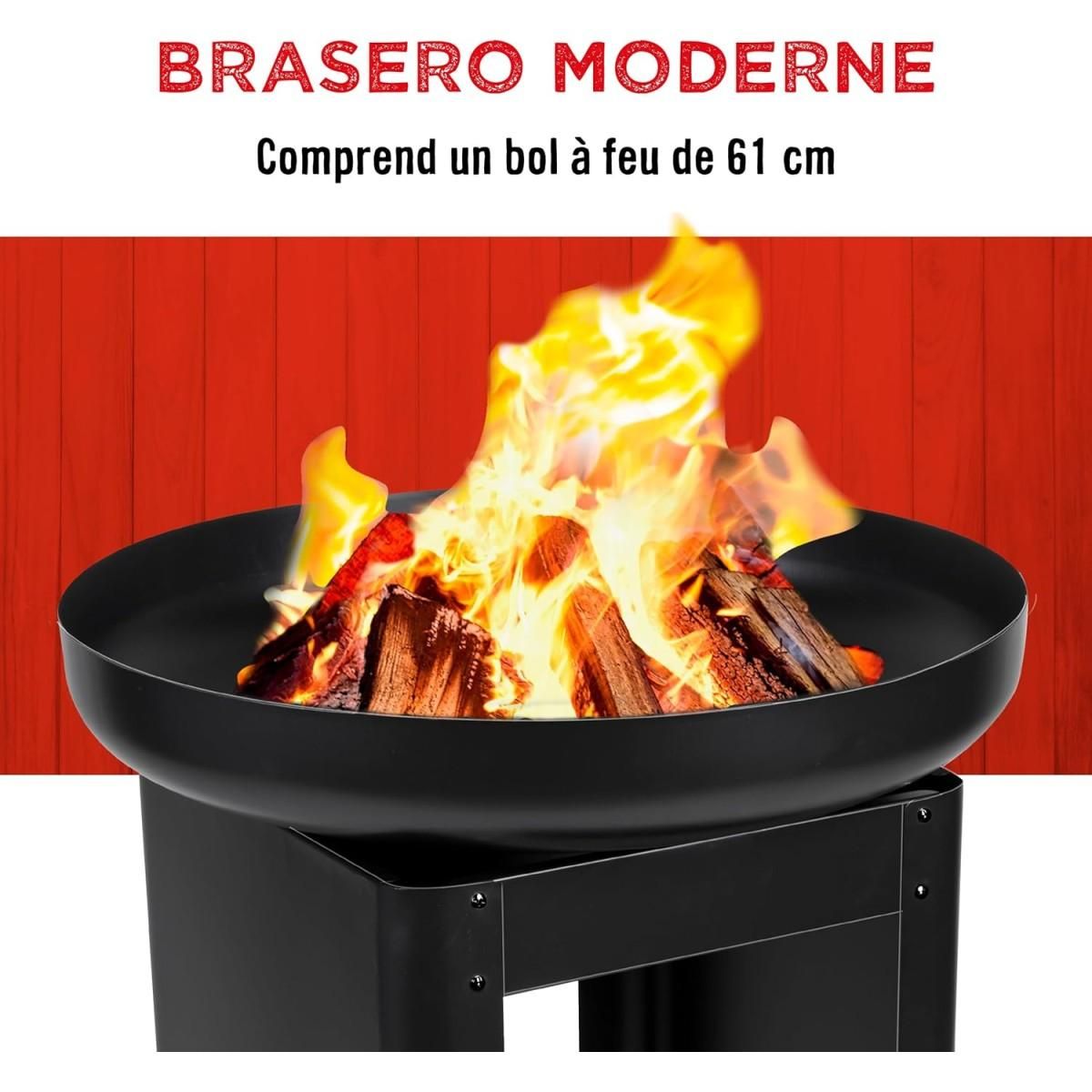 Alpina Brasero Barbecue Exterieur 61x90cm - Plancha Grill Teppanyaki - Charbon de Bois Jardin et Terrasse - Cuisine Extérieure ALPINA