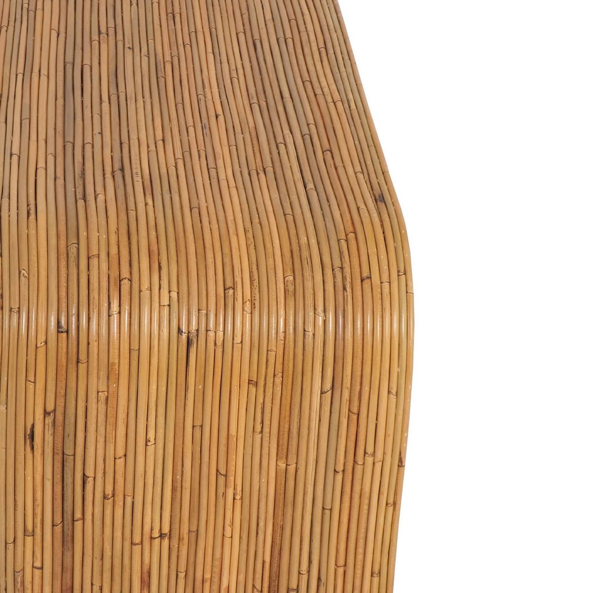 SWEEEK Table basse rectangulaire en rotin naturel. 110cm. bords arrondis. L 110 x P 60 x H 40cm