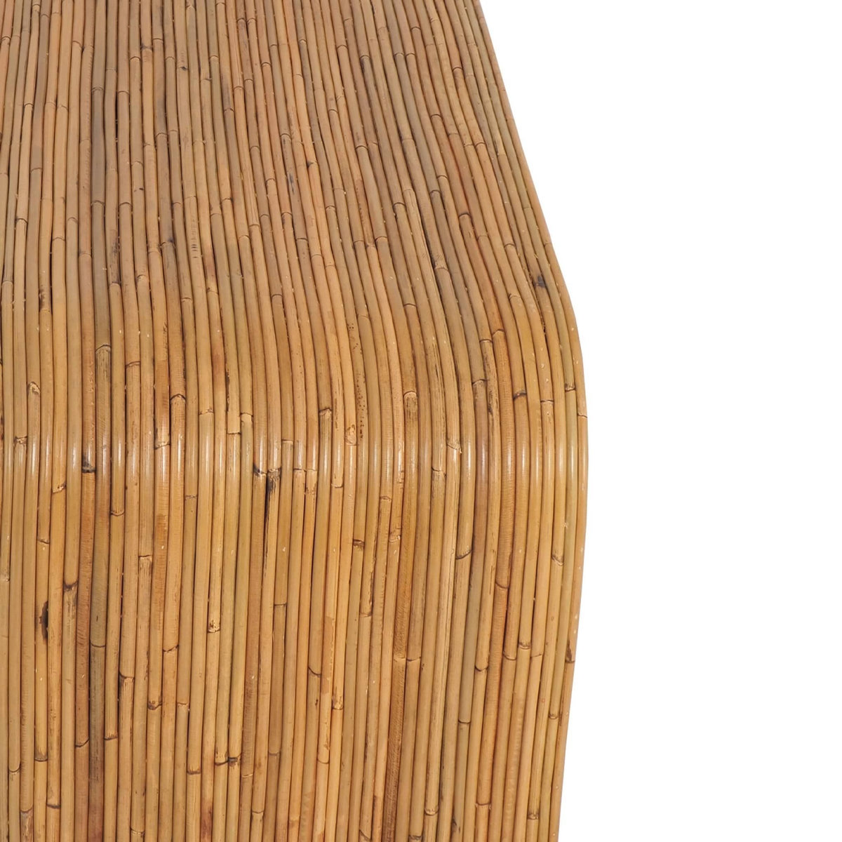 SWEEEK Table basse rectangulaire en rotin naturel. 110cm. bords arrondis. L 110 x P 60 x H 40cm