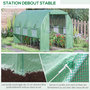 Voir la diapositive 6 : OUTSUNNY Serre de jardin tunnel 6 m² 6 fenêtres porte zippée acier galvanisé PE vert