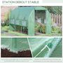 Voir la diapositive 6 : OUTSUNNY Serre de jardin tunnel 6 m² 6 fenêtres porte zippée acier galvanisé PE vert