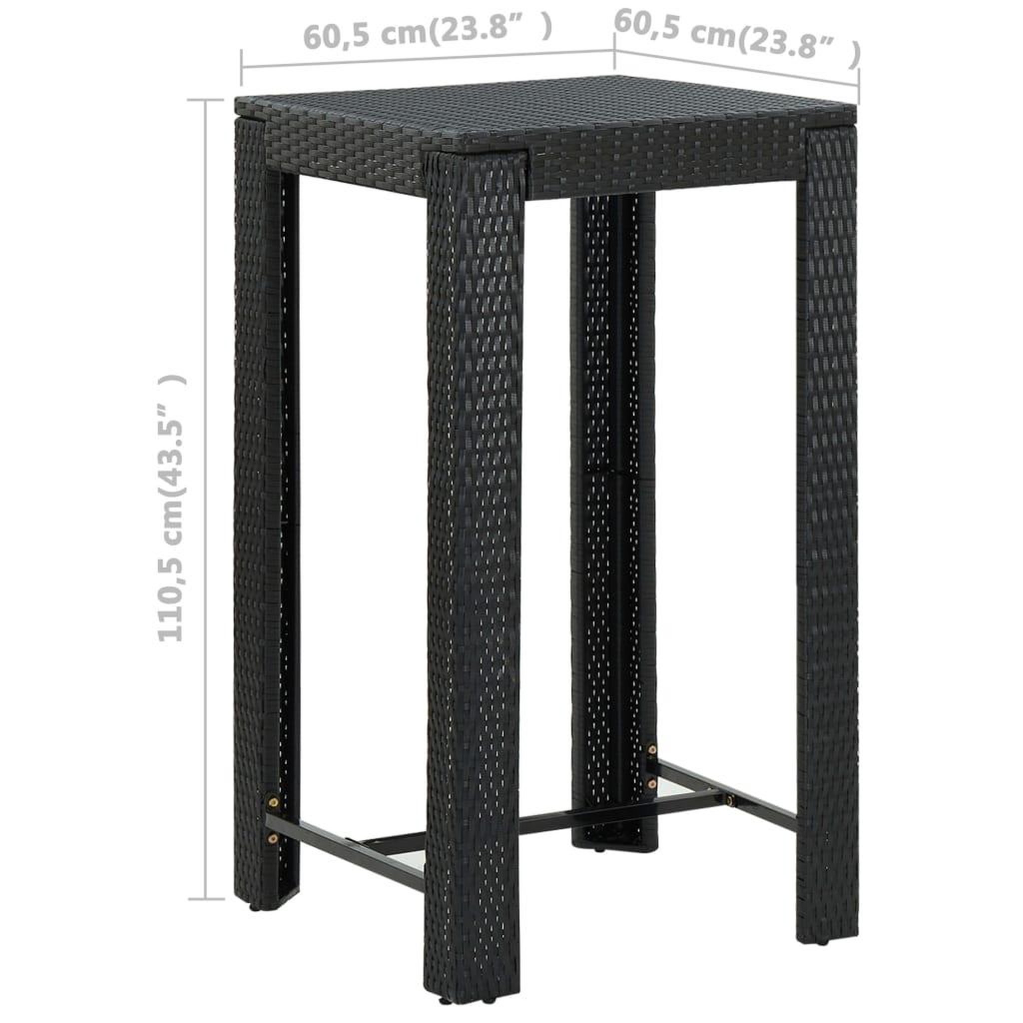 Voir la diapositive 6 : VIDAXL Ensemble de bar d'exterieur 5 pcs coussins Resine tressee Noir