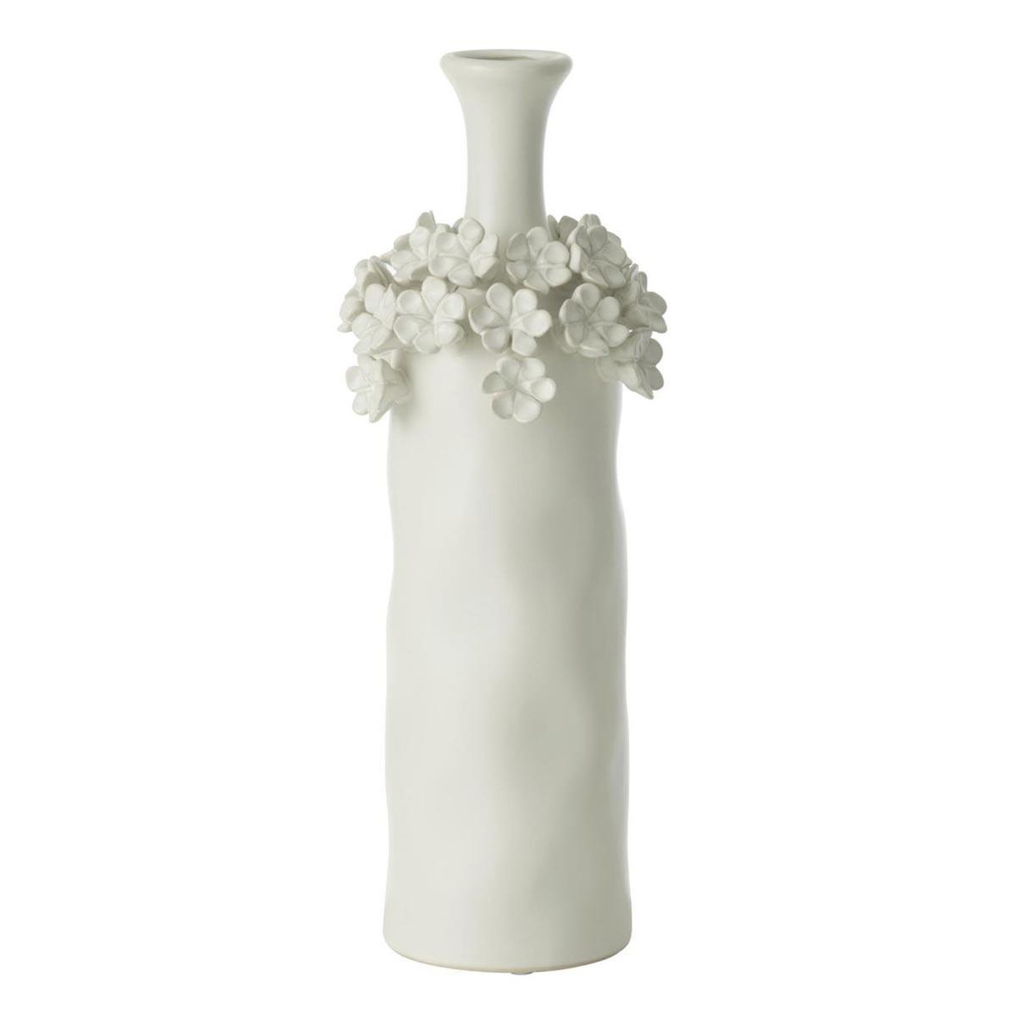 J-LINE Vase fleur en céramique  yucca  40cm blanc