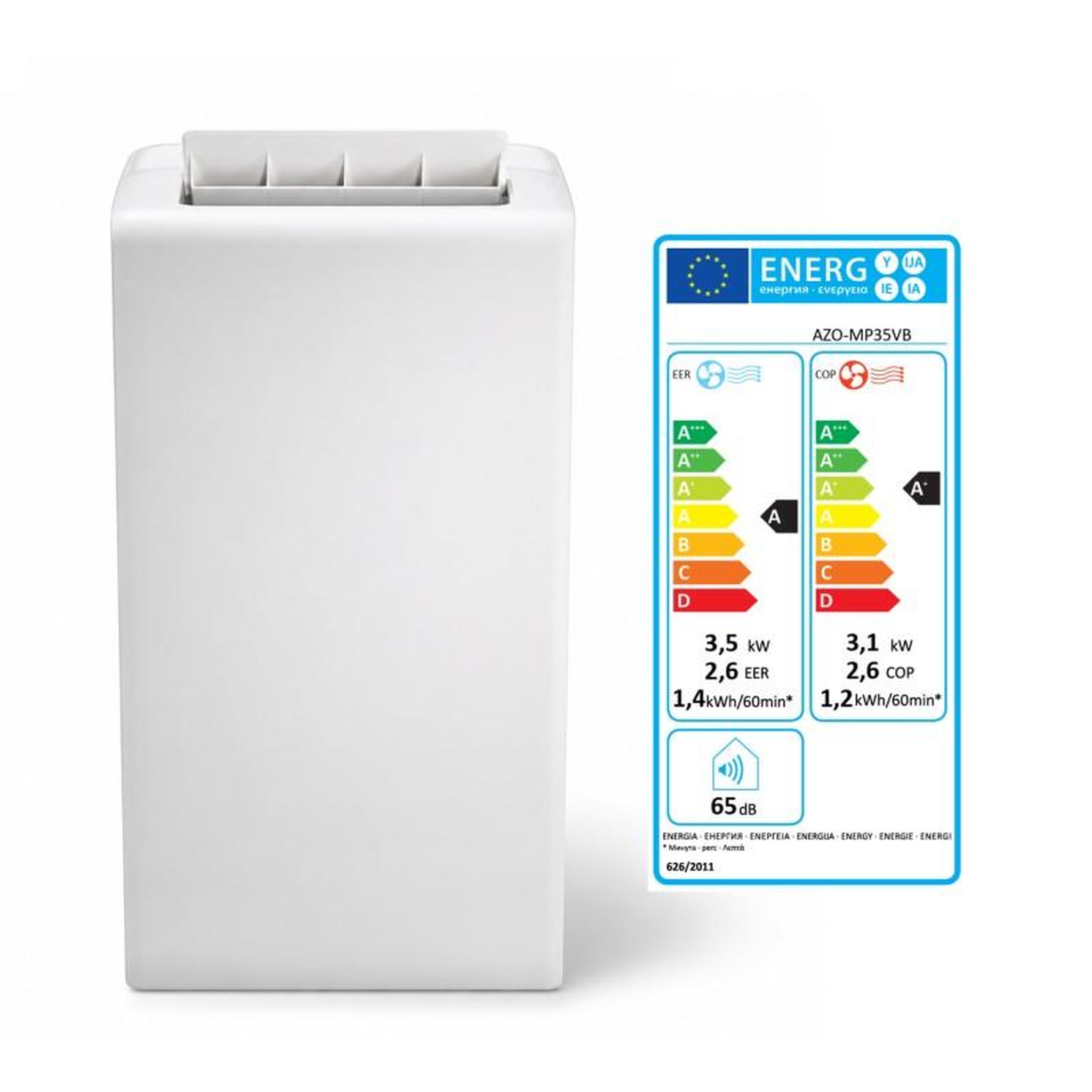 Voir la diapositive 3 : Climatiseur mobile connecté - 12 000 btu - wi-fi - froid et chauffage 3,52 kw