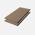 SWEEEK Set de panneaux muraux acoustiques, tasseaux décoratifs en feutrine et MDF chêne 60x120cm - Kyoto. Coloris disponibles : Marron