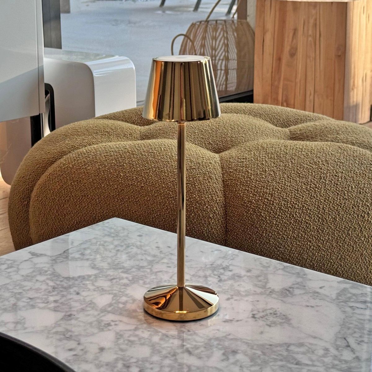 Lumisky Lampe de table sans fil EMILY Doré Aluminium H20cm