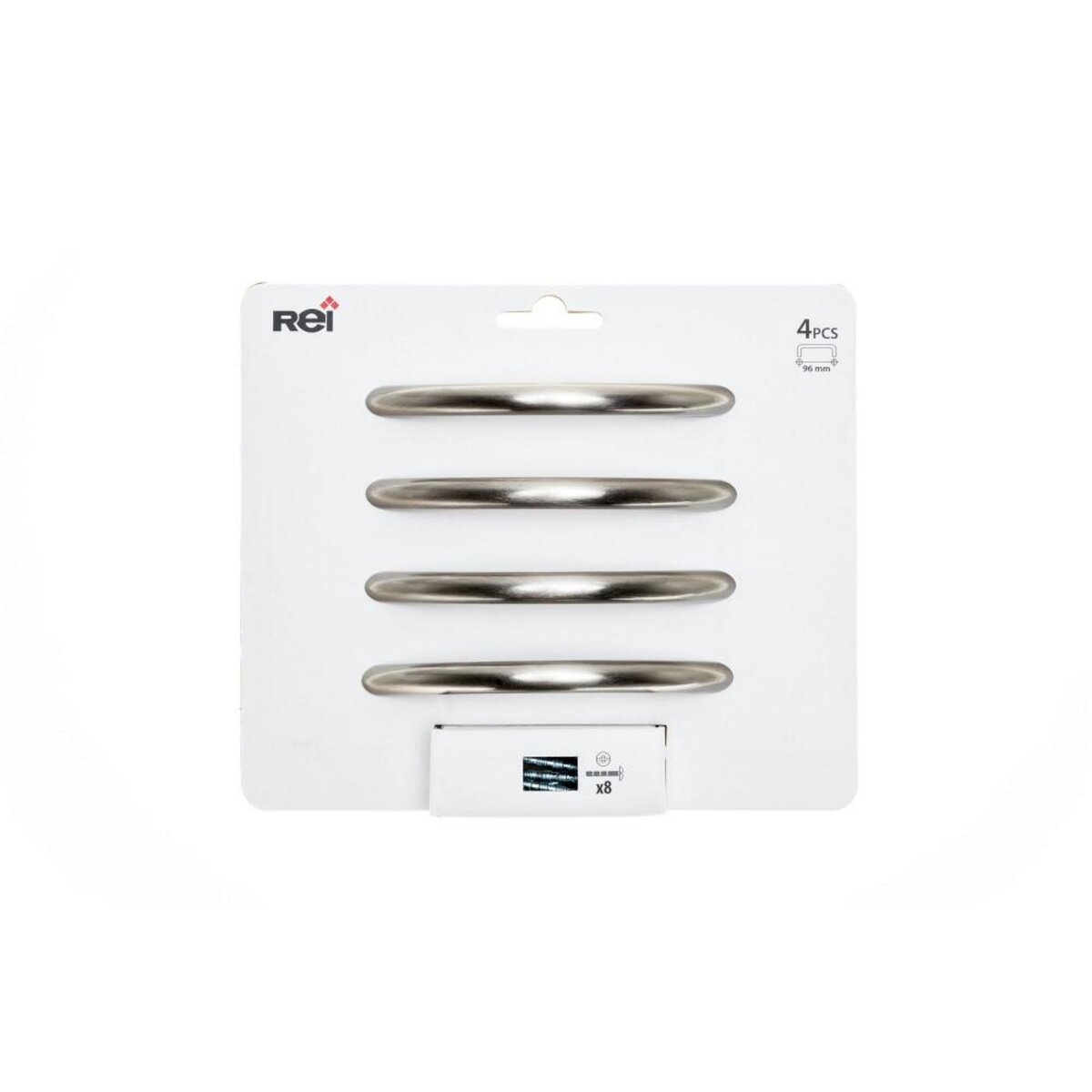 CENTRALE BRICO Lot de 4 poignées de meuble entraxe 96 mm zamak brossé