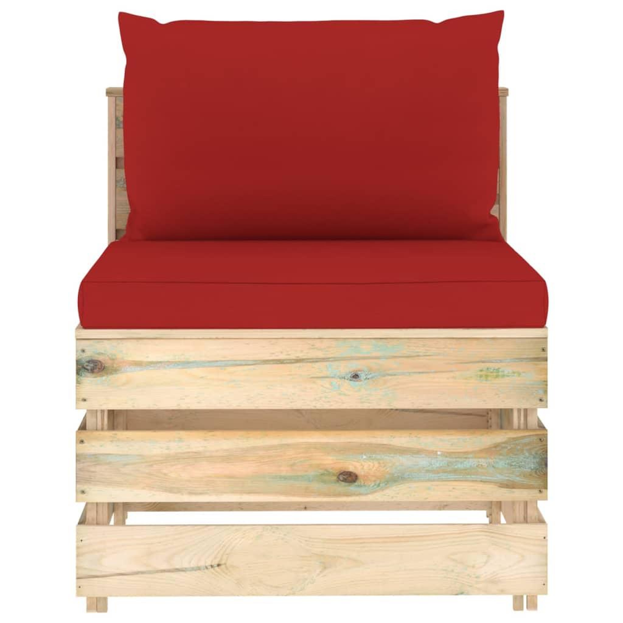 Voir la diapositive 4 : VIDAXL Salon de jardin 3 pcs avec coussins Bois impregne de vert