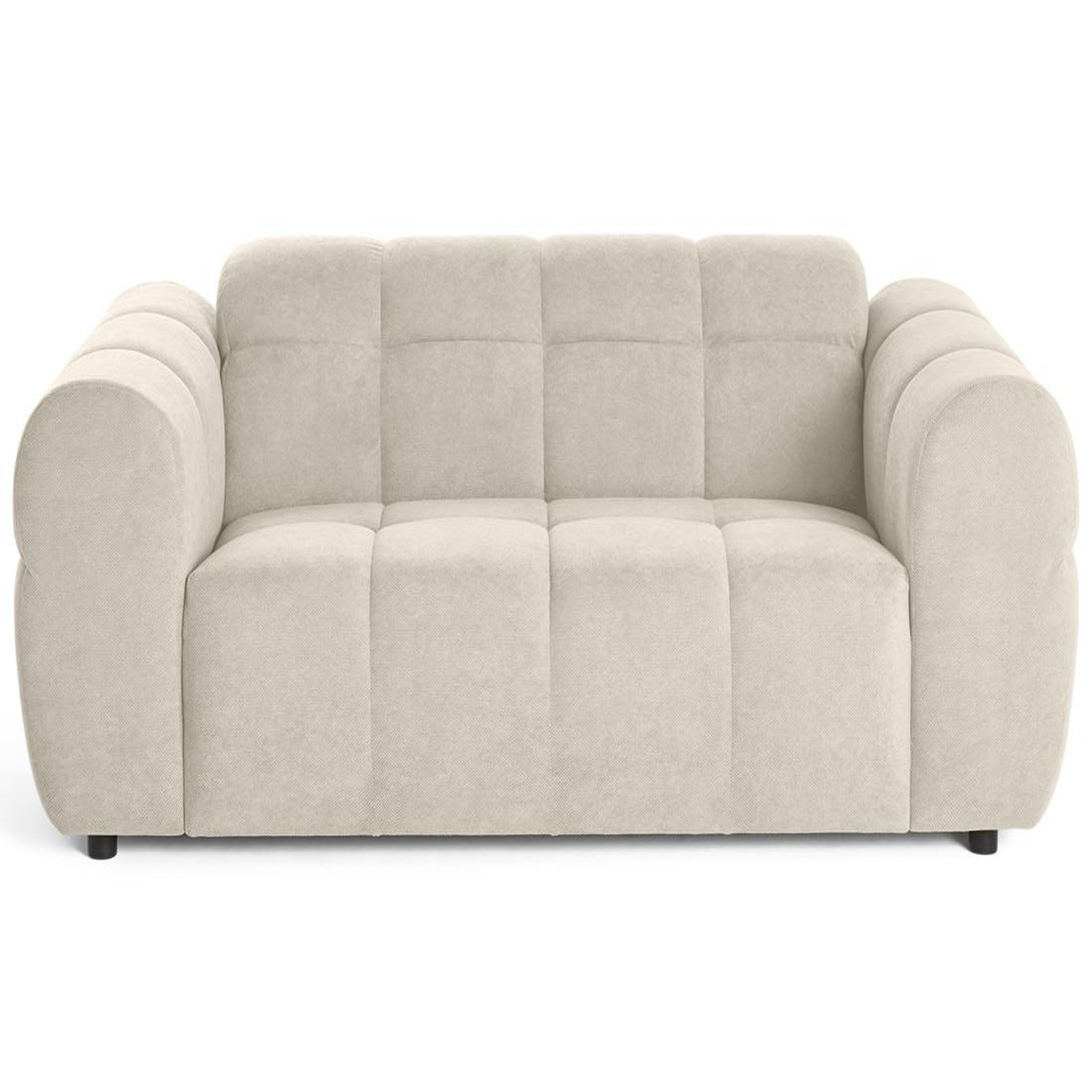 Voir la diapositive 1 : BEST MOBILIER Ray - canapé droit 2 places en tissu texturé